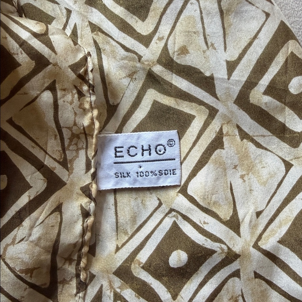 Echo Silk Geometric Patterned Scarf - image 2
